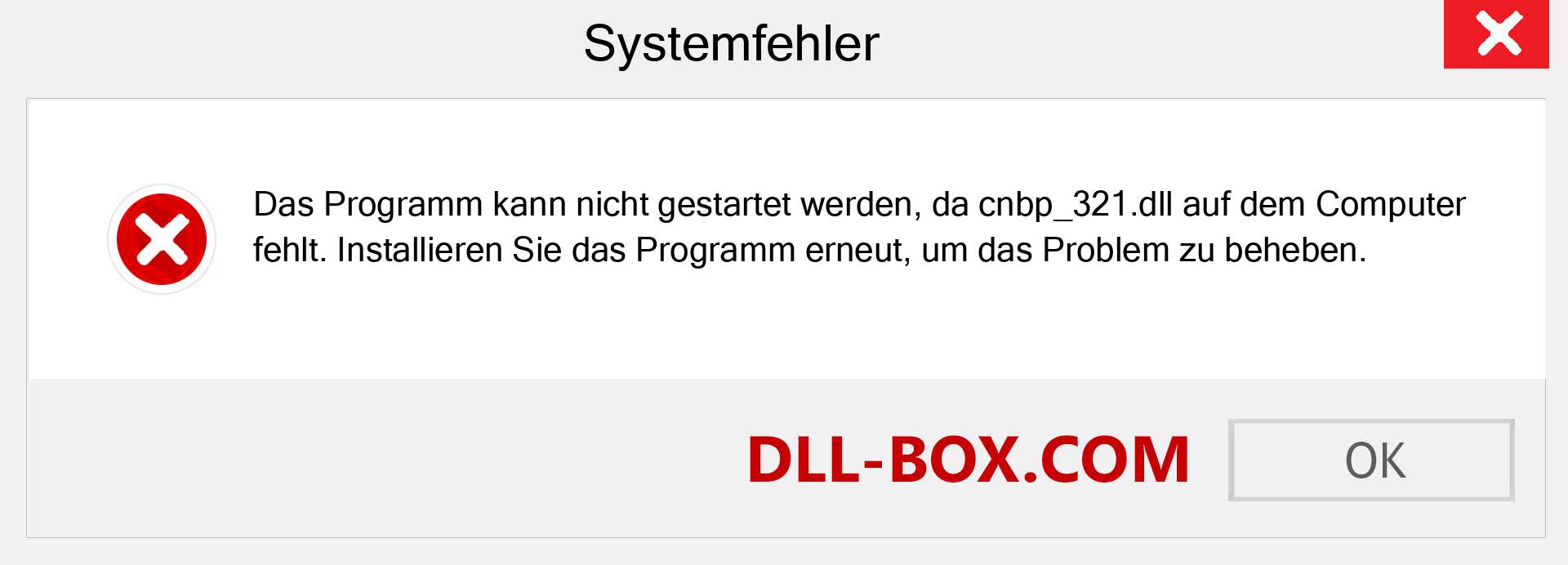 cnbp_321.dll-Datei fehlt?. Download für Windows 7, 8, 10 - Fix cnbp_321 dll Missing Error unter Windows, Fotos, Bildern